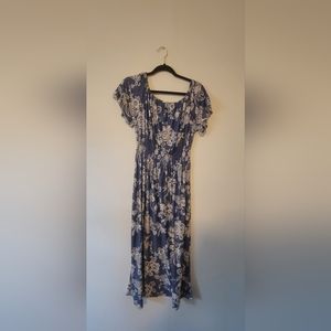 Blue and white floral Maxi Dress